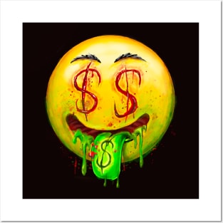 Money face emoticon Posters and Art